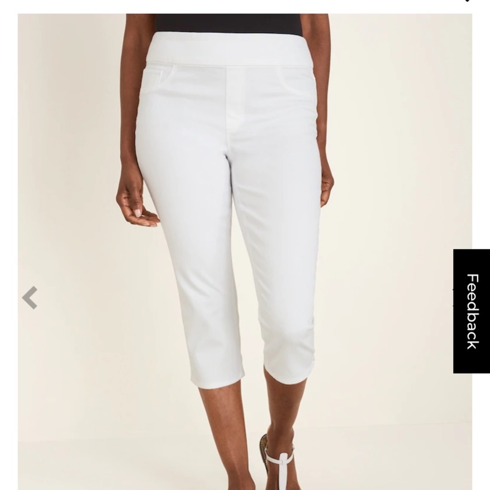 Chico’s no-stain white denim capri